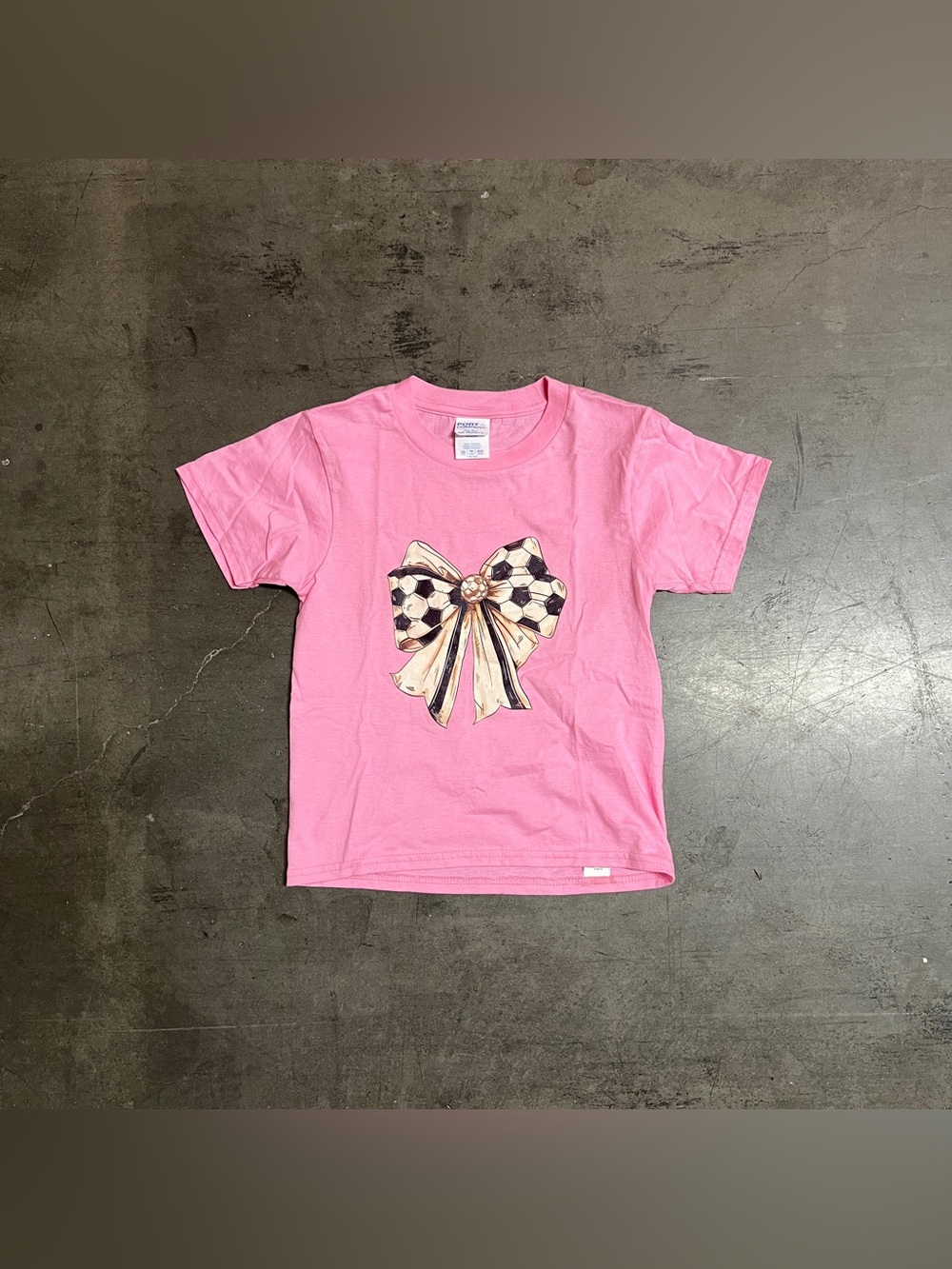 Pink Soccer Ball Bow Graphic Tee